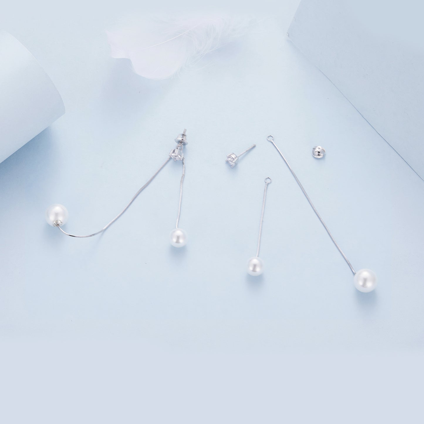 Double Pearl Drop Earring