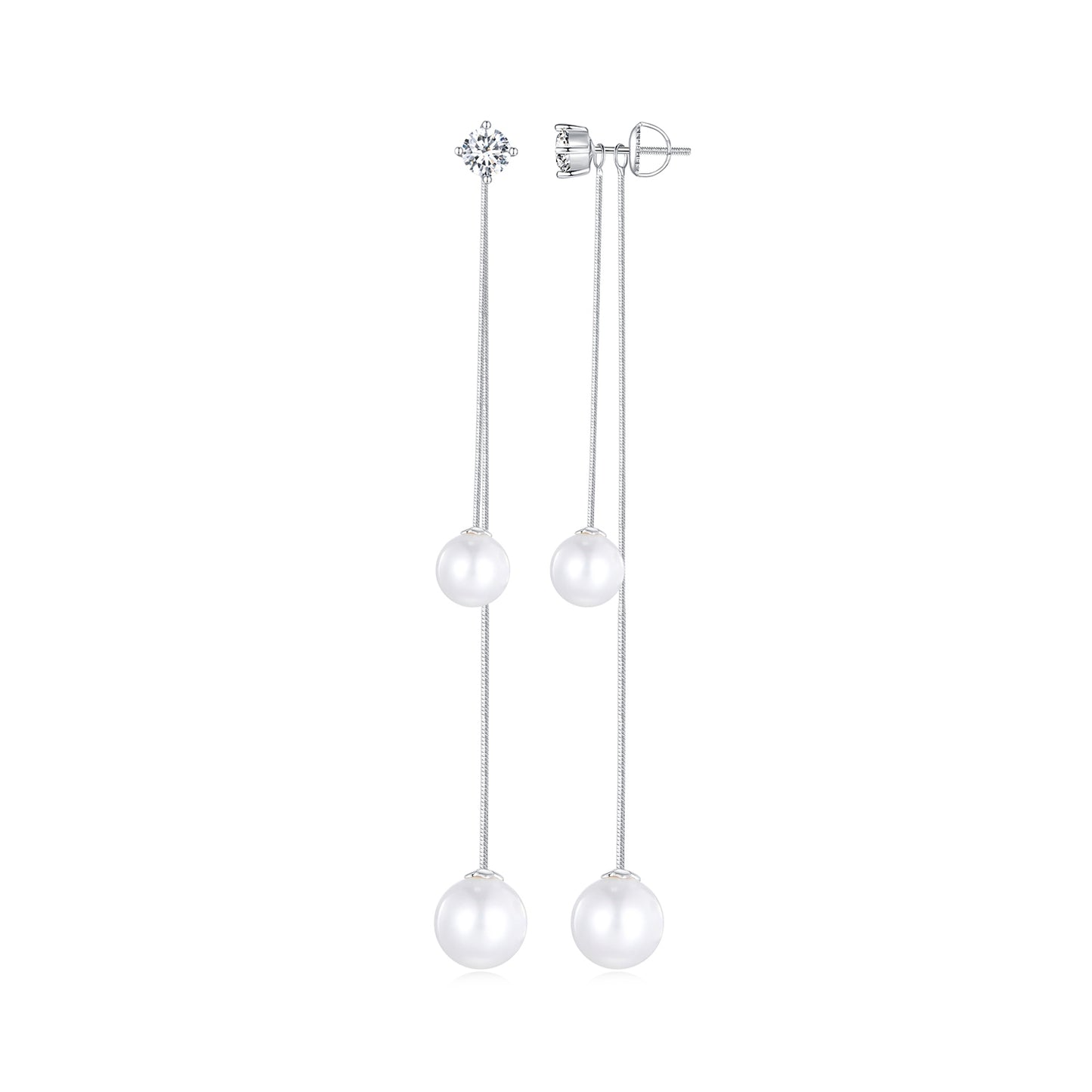 Double Pearl Drop Earring