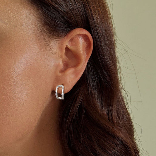 Rectangular Huggie Earring