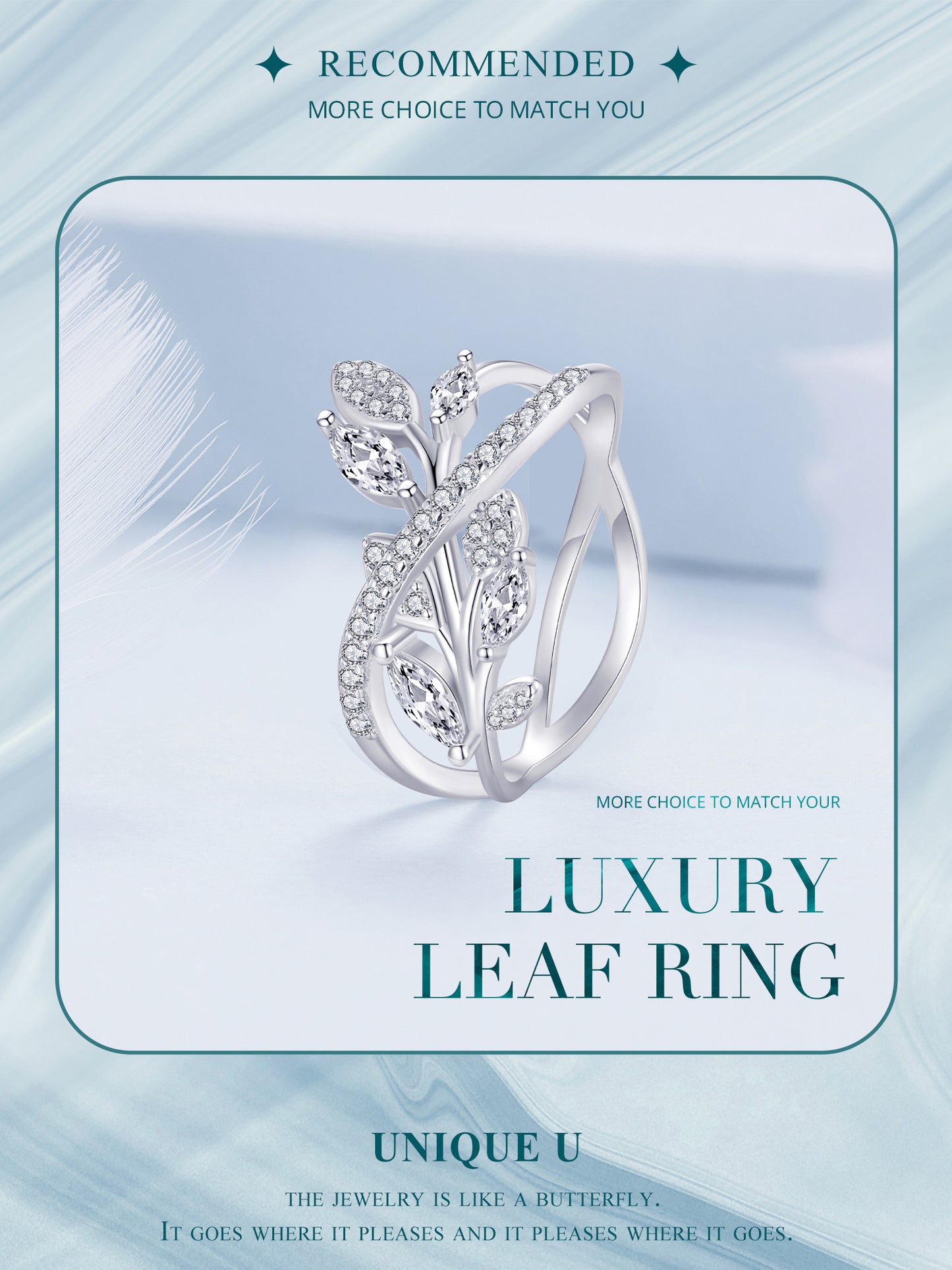 Marquise Leaf Vine Ring