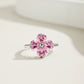 Pink Heart Clover Ring