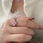 Pink Heart Clover Ring